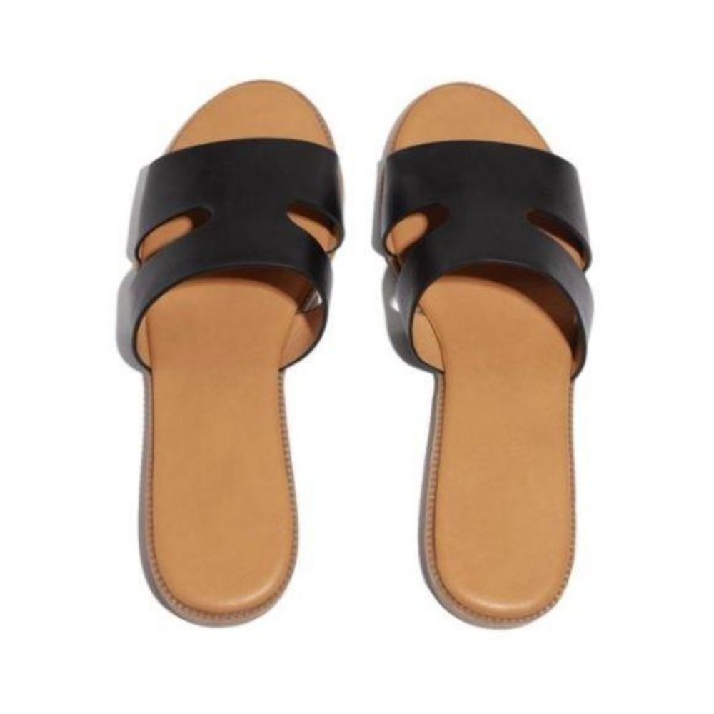Black Vegan Leather Sandals - Picture 3 of 5